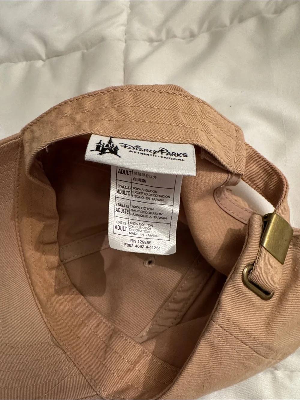 Classic Disney Parks Tan Cotton Cap with Blue Mickey Mouse Logo